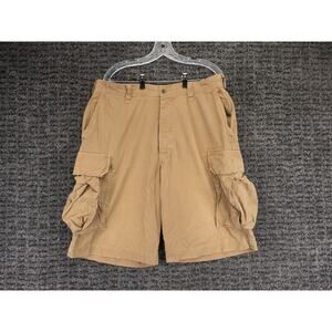 Vintage Abercrombie & Fitch Cargo Shorts Mens 35 (Tag 34) Khaki Tan Ripstop Y2K